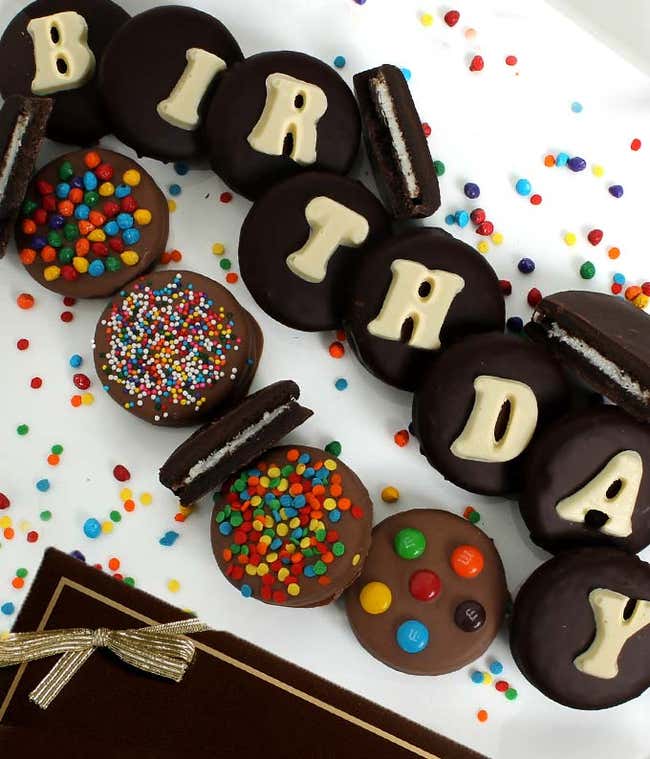 BIRTHDAY Belgian Chocolate Covered OREO&reg; Cookies - 14 Pieces