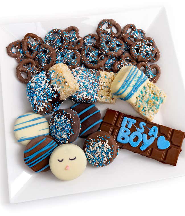 Baby Boy Belgian Chocolate Covered Treat Sampler