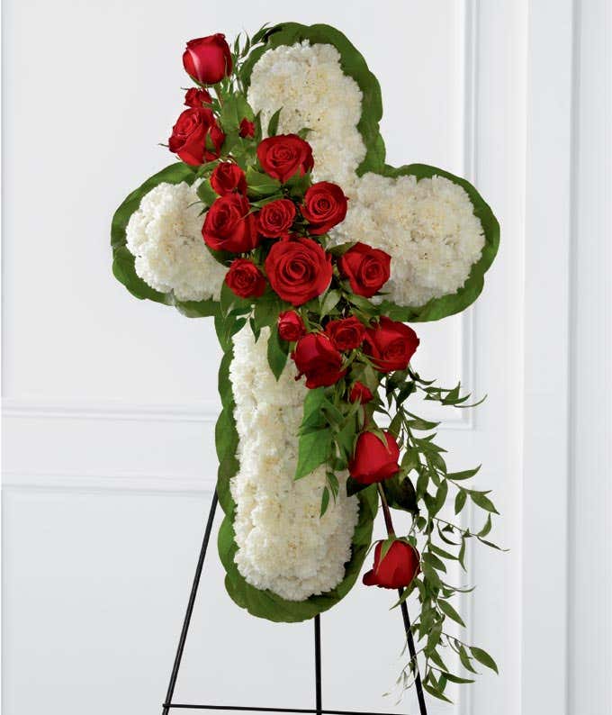 Floral Cross Easel