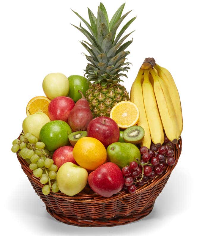 A variety of fruit for delivery in a basket 