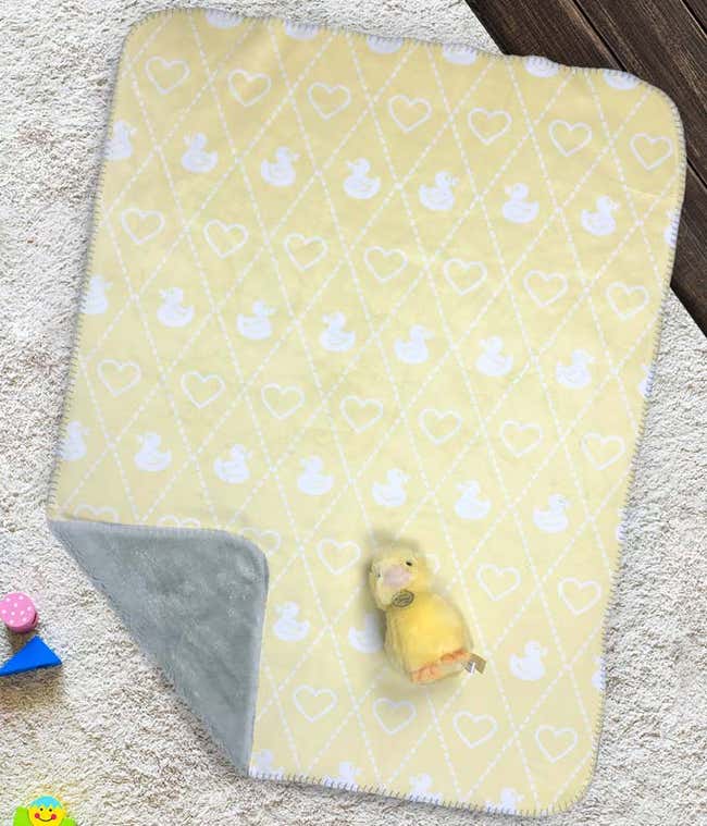 Baby Blanket &amp; Stuffed Duckling Set